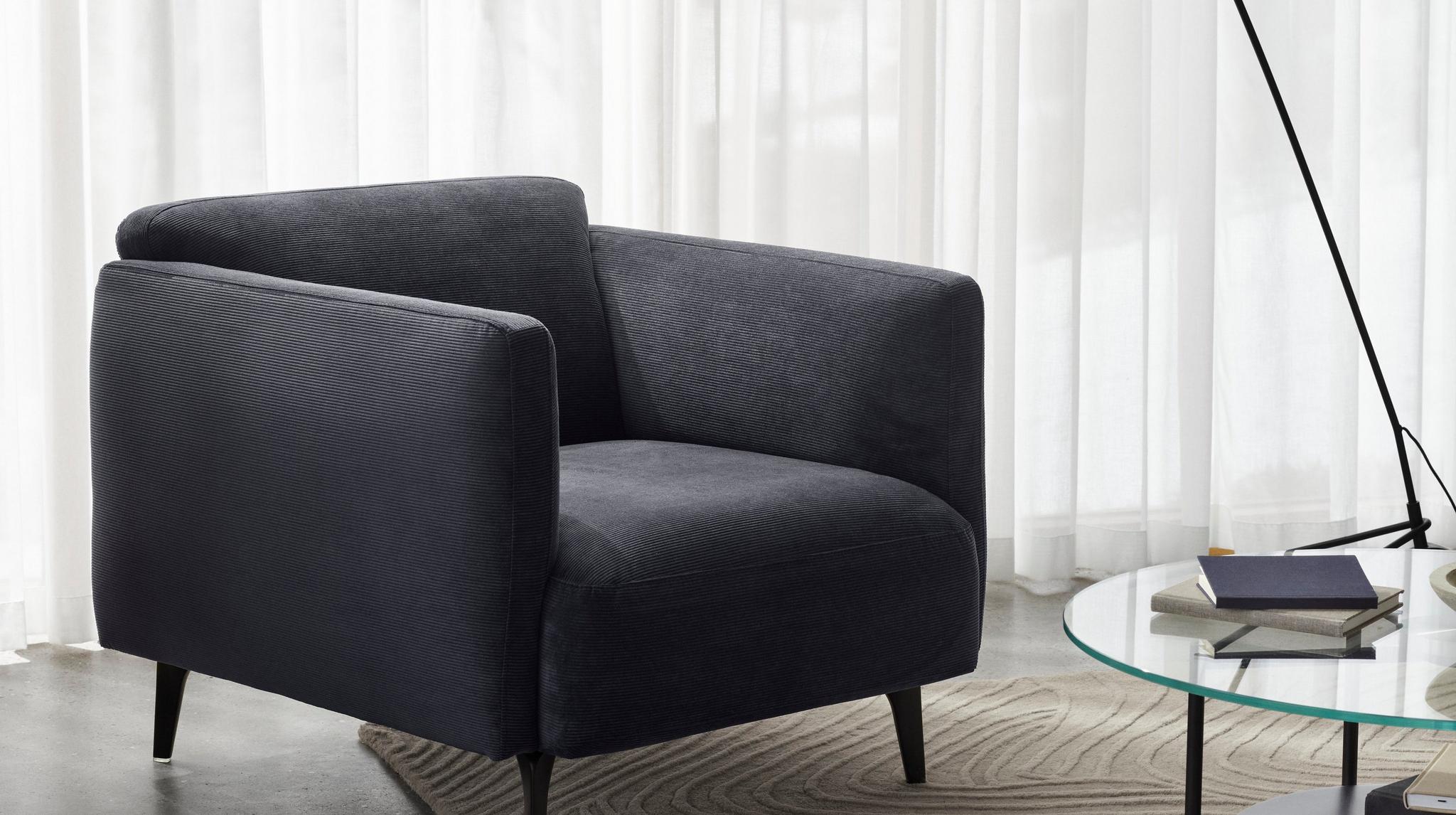 Butaca Modena tela Nani BoConcept - Gris oscuro Gris oscuro-5