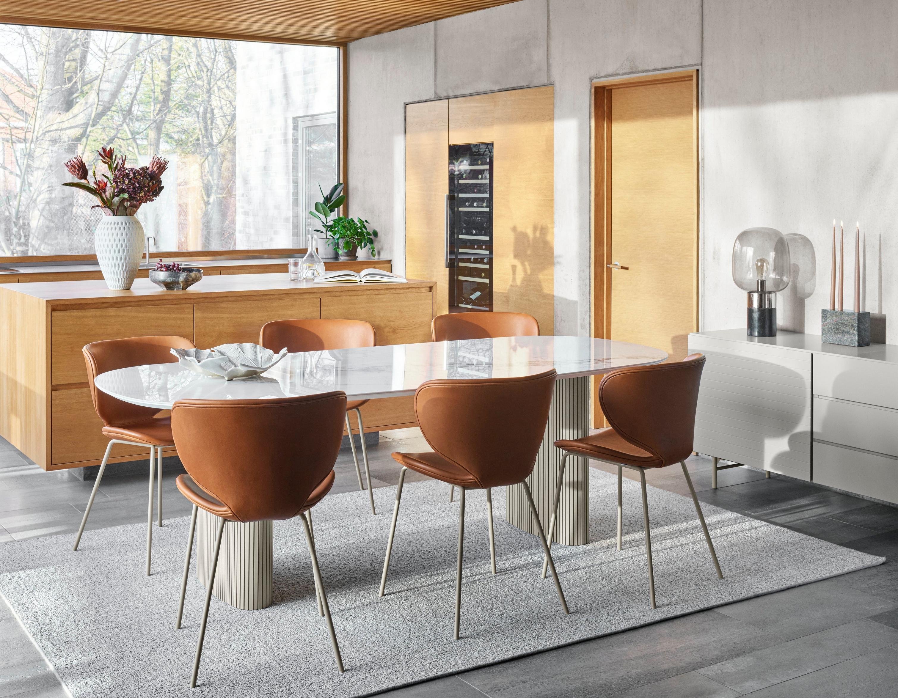 Mesa Santiago roble y cerámica BoConcept - Gris claro 180 cm Gris claro-3