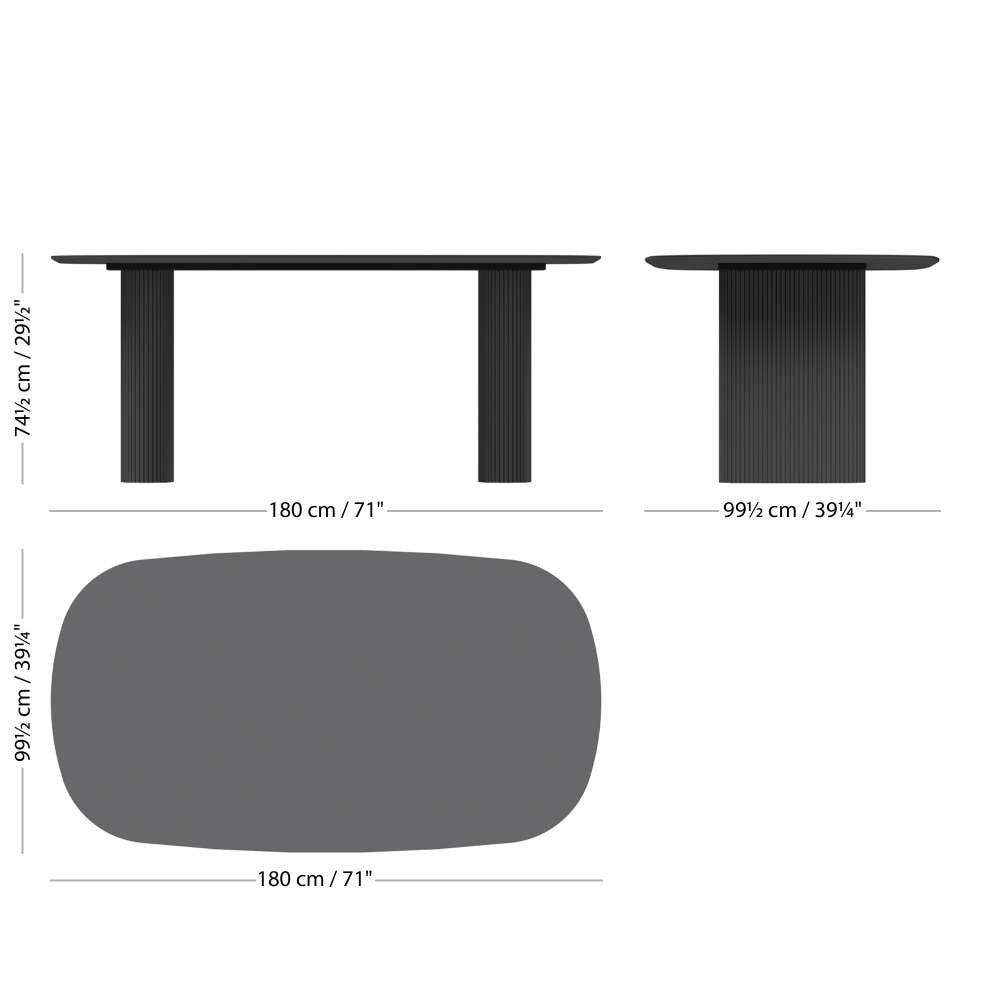 Mesa Santiago roble y cerámica BoConcept - Blanco 180 cm Blanco-6