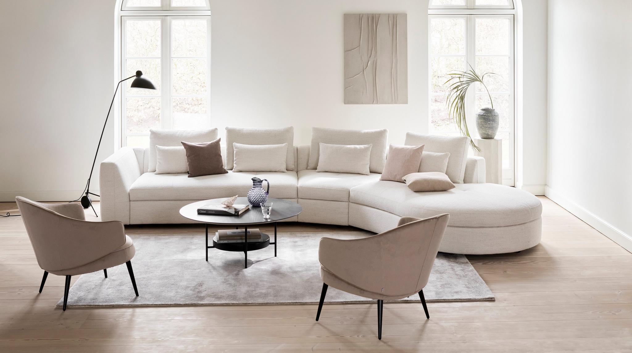 Sofá Bergamo lounge de 2,5 plazas tela Lazio bouclé BoConcept, derecha - Blanco Blanco-5