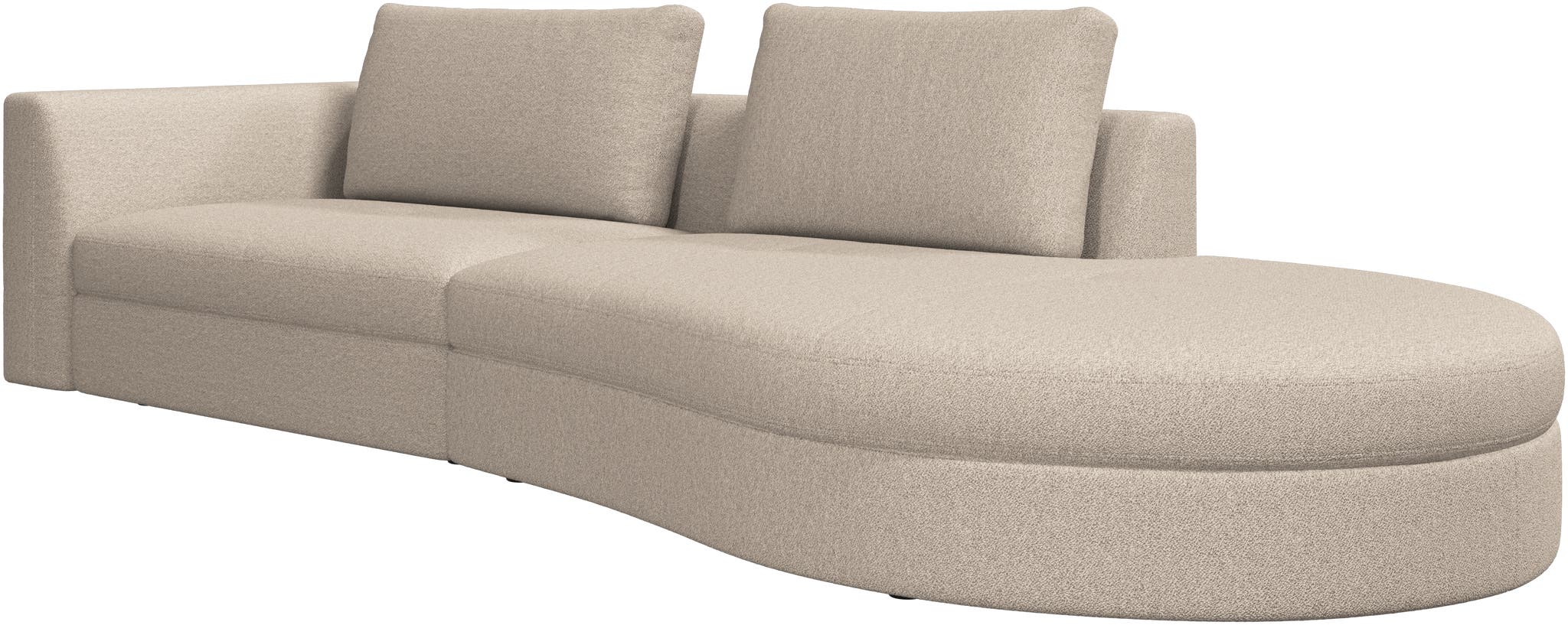 Sofá Bergamo lounge de 2,5 plazas tela Lazio bouclé BoConcept, derecha - Beige Beige-2