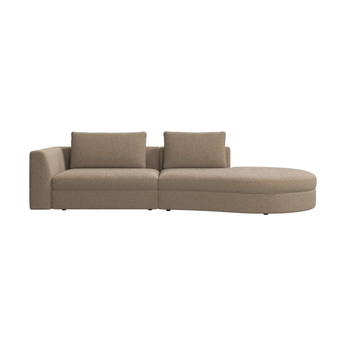 Sofá Bergamo lounge de 2,5 plazas tela Lazio bouclé BoConcept, derecha - Marrón Marrón-1