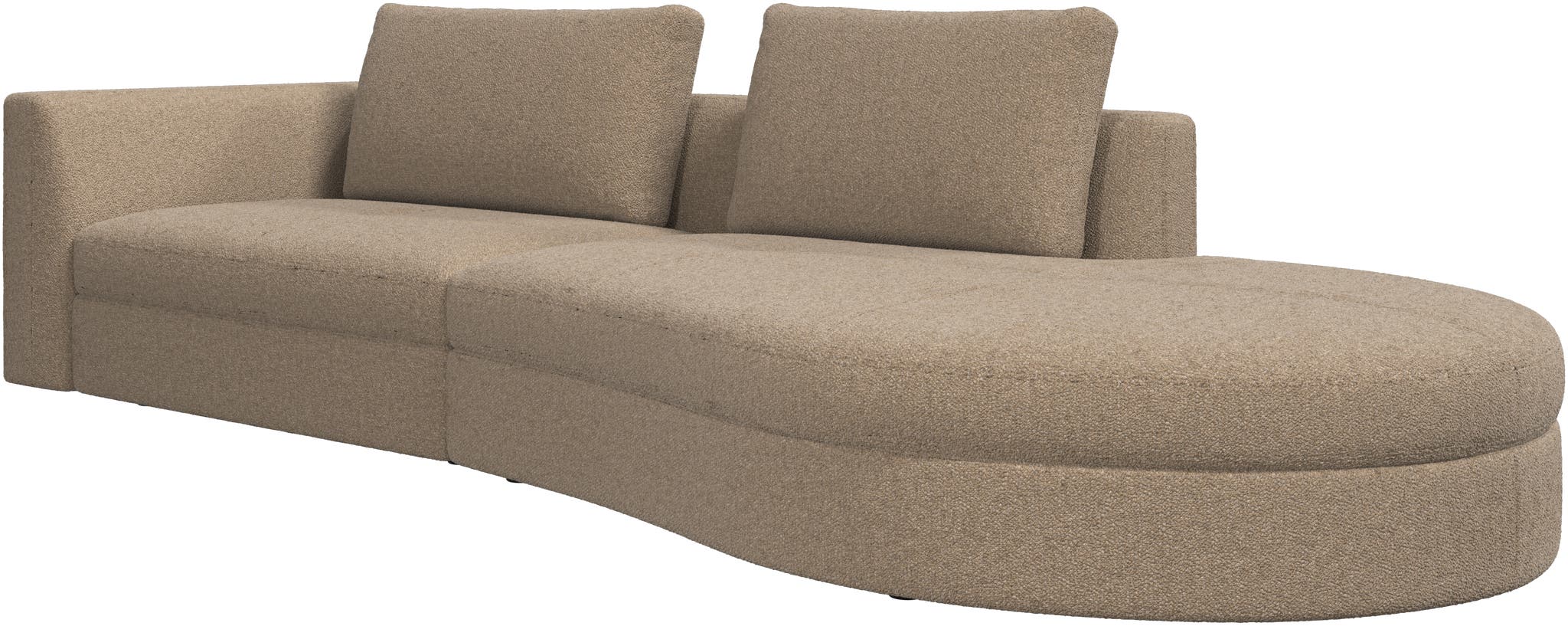 Sofá Bergamo lounge de 2,5 plazas tela Lazio bouclé BoConcept, derecha - Marrón Marrón-2