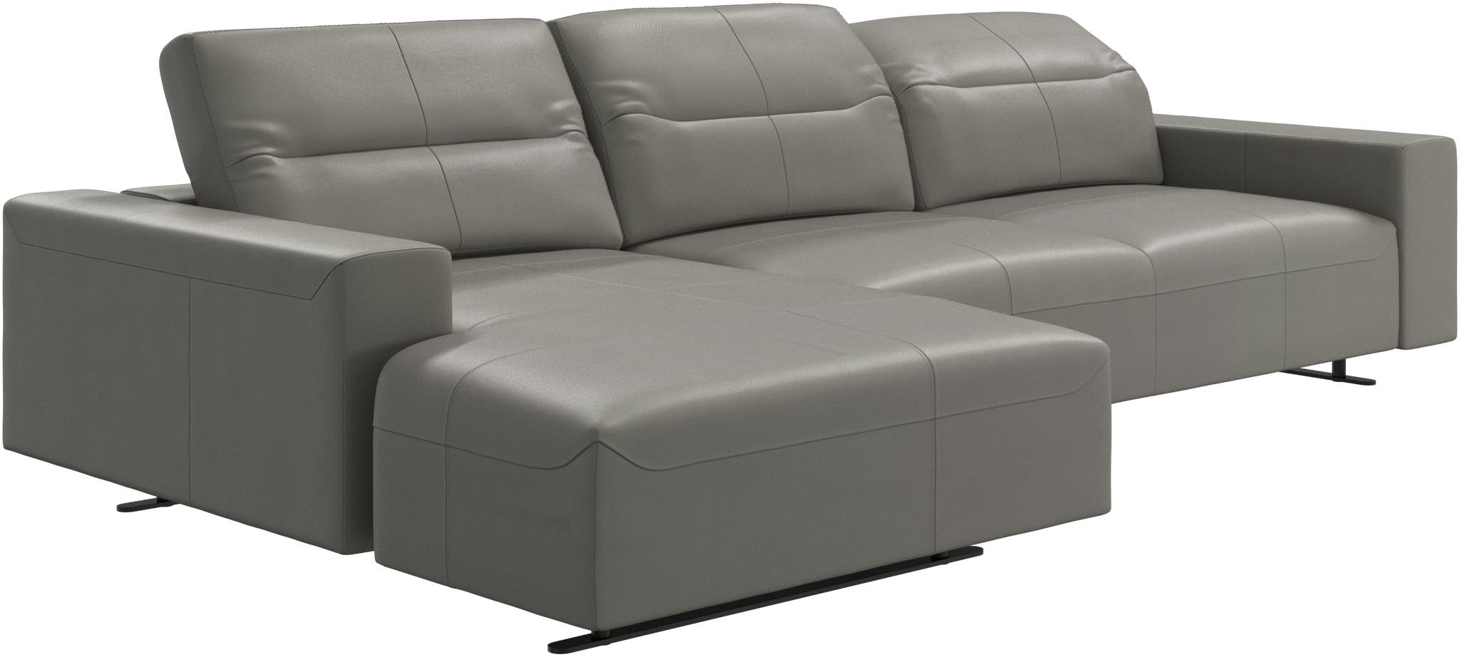 Imagen 2 de Sofá Hampton chaiselongue izquida piel BoConcept - Gris Topo Gris Topo