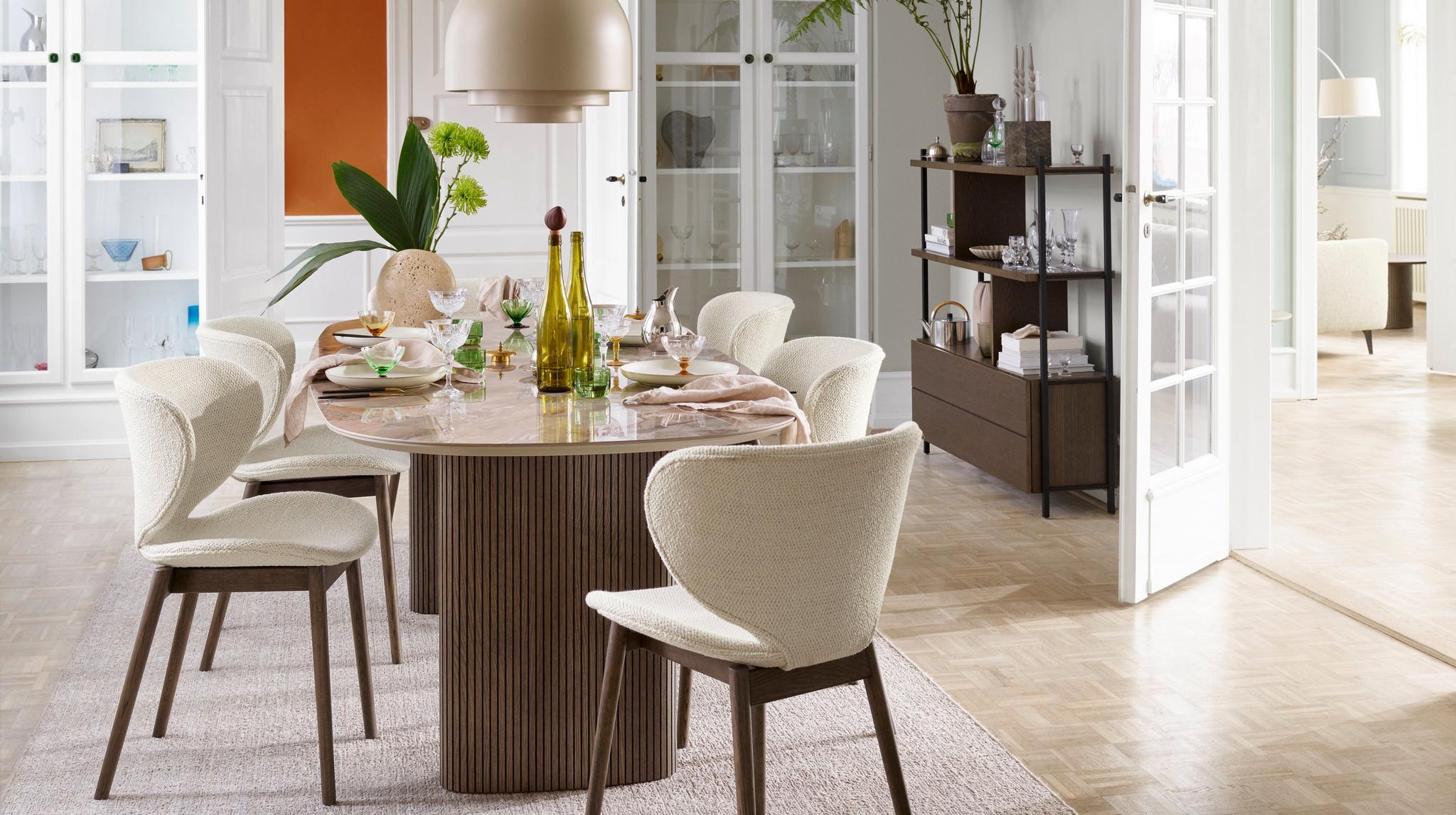 Imagen 6 de Pack de dos sillas Hamilton pata roble claro tela Nani BoConcept - Gris oscuro Gris oscuro