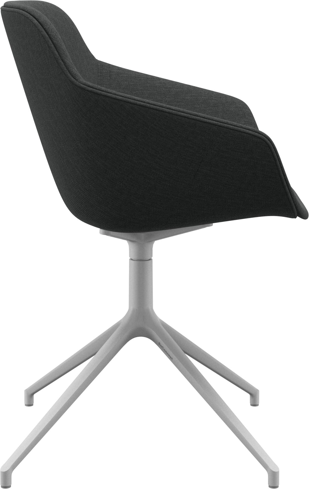 Imagen 2 de Pack de dos sillas Vienna giratoria pata blanca en tela Nani BoConcept - Gris oscuro Gris oscuro