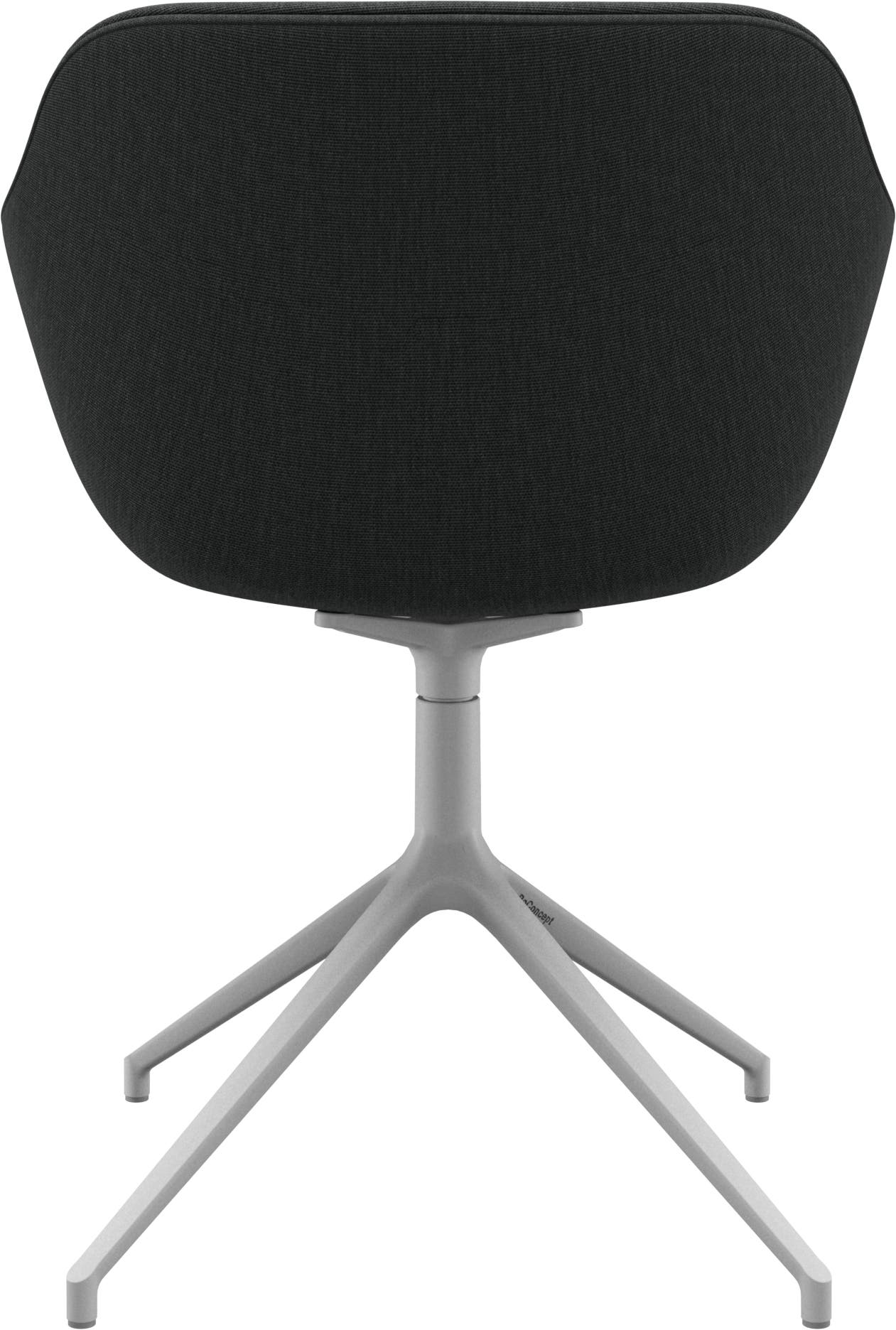 Imagen 3 de Pack de dos sillas Vienna giratoria pata blanca en tela Nani BoConcept - Gris oscuro Gris oscuro