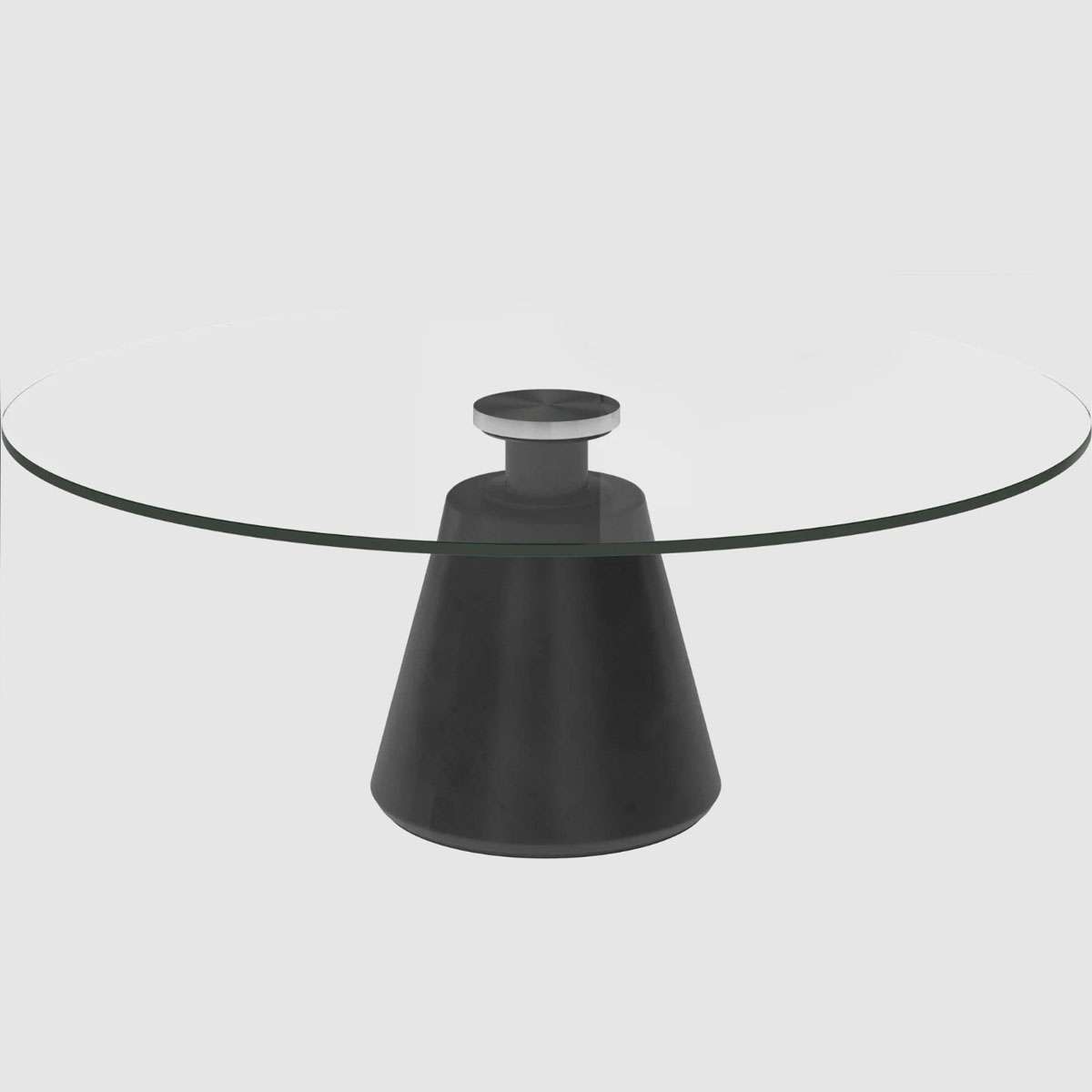 BoConcept - Mesa de centro circular con base cónica en negro Madrid BoConcept.