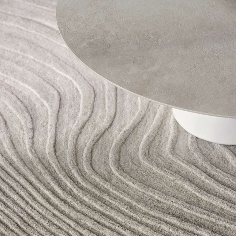 Alfombra redonda Furrow Boconcept - Gris Alfombra 150 cm diámetro Gris-2