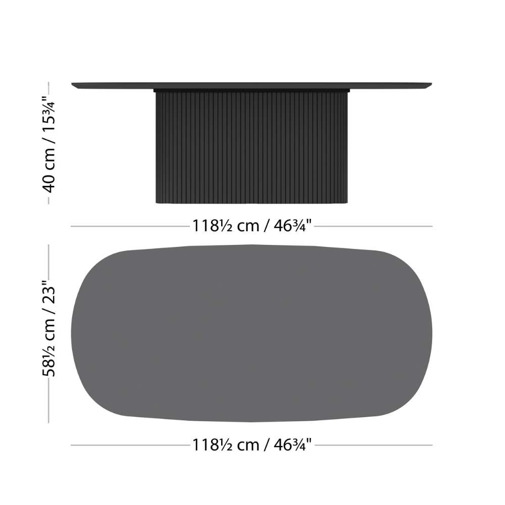 Mesa de centro Santiago oval pata en roble y cerámica mármol BoConcept - Blanco / Roble Blanco / Roble-2