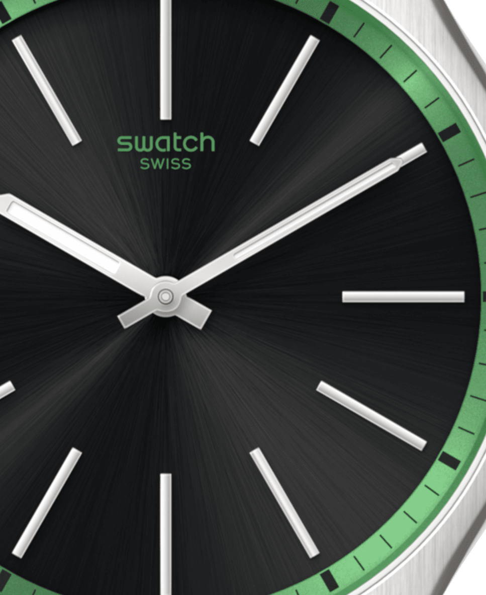 Reloj Green graphite con correa color gris de acero Gris-4
