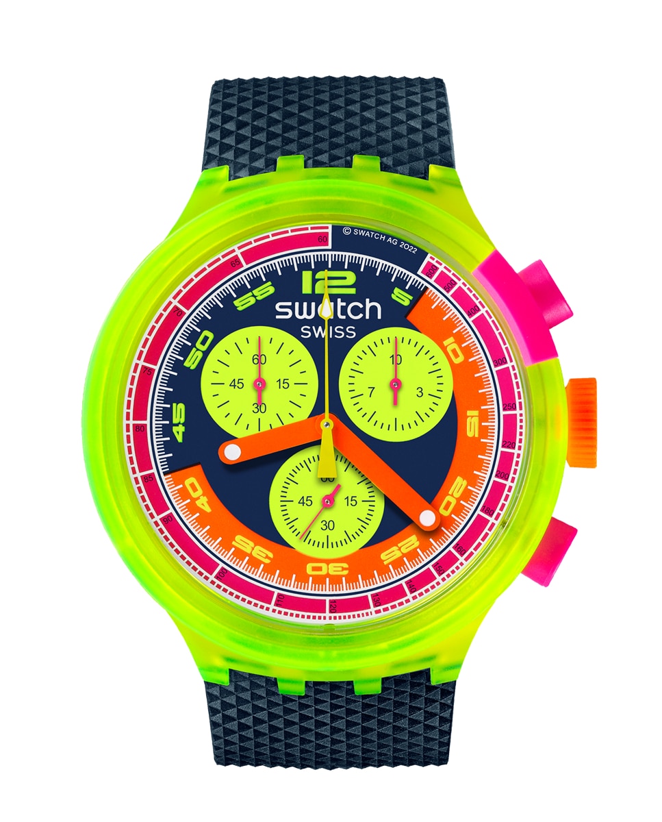Imagen 0 de Reloj swatch unisex neon to the max con correa de silicona Azul