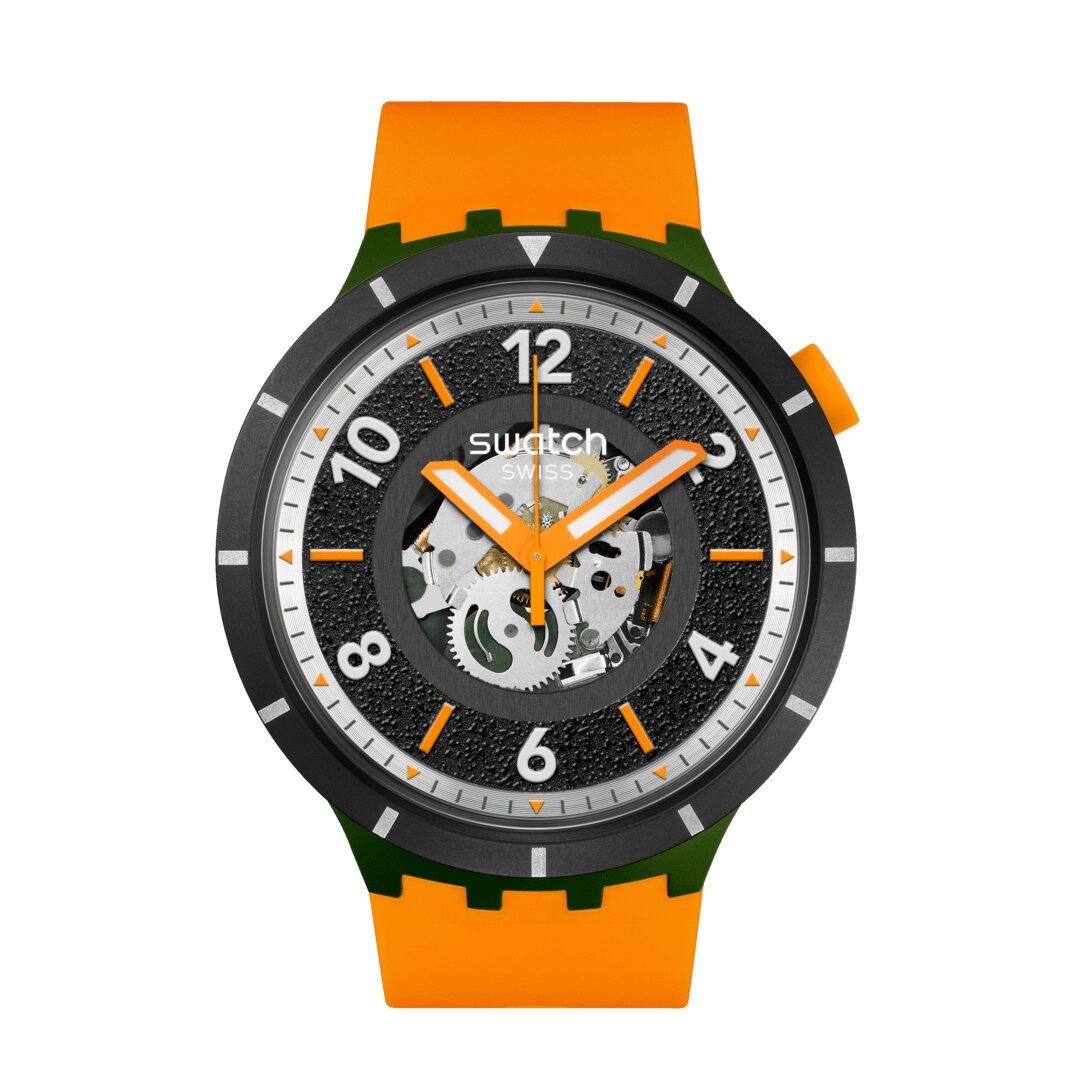 Reloj Fall-Iage de color verde y correa de color naranja
