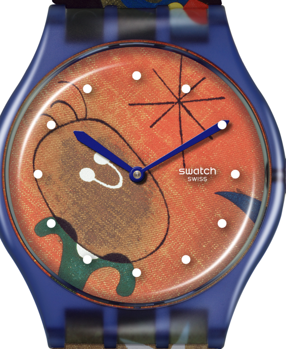 Reloj Miro's Women & Bird in the Moonlight de color azul y correa multicolor Multicolor-4