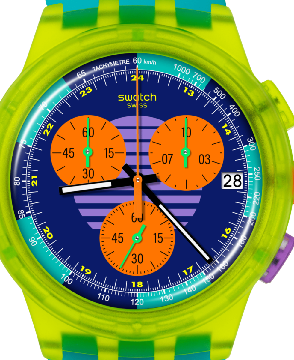 Reloj Swach Neon Wave de color azul y material plástico · Swatch