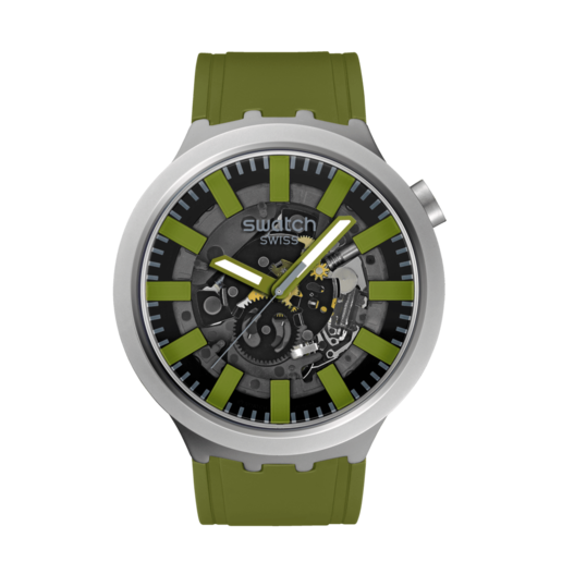 Imagen 0 de Reloj Swatch THRU THE UNDERBRUSH verde y correa de caucho