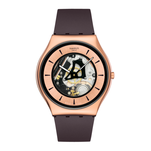Imagen 0 de Reloj Swatch COPPER FLAME marron con correa de silicona