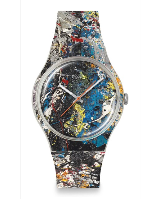 Imagen 0 de Reloj analógico Swatch unisex POLLOCK'S ALCHEMY con correa de silicona