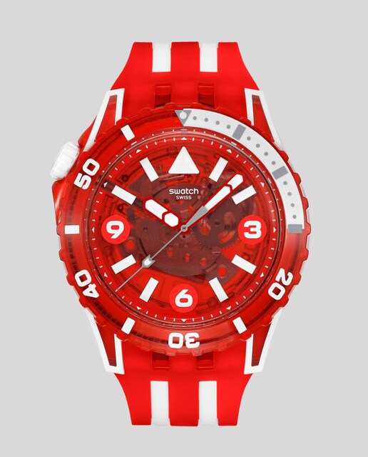 Imagen 0 de Reloj unisex Swatch LION'S MANE con correa de silicona roja