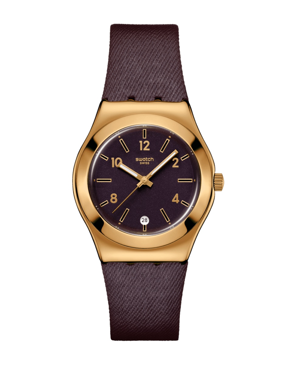 Reloj swatch heart of burgundy con correa de piel - Morado Morado-2
