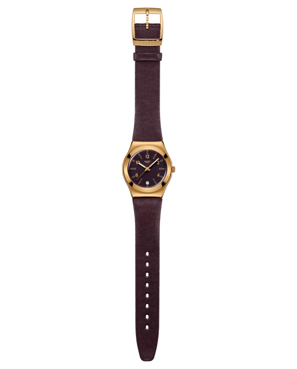 Reloj swatch heart of burgundy con correa de piel - Morado Morado-3