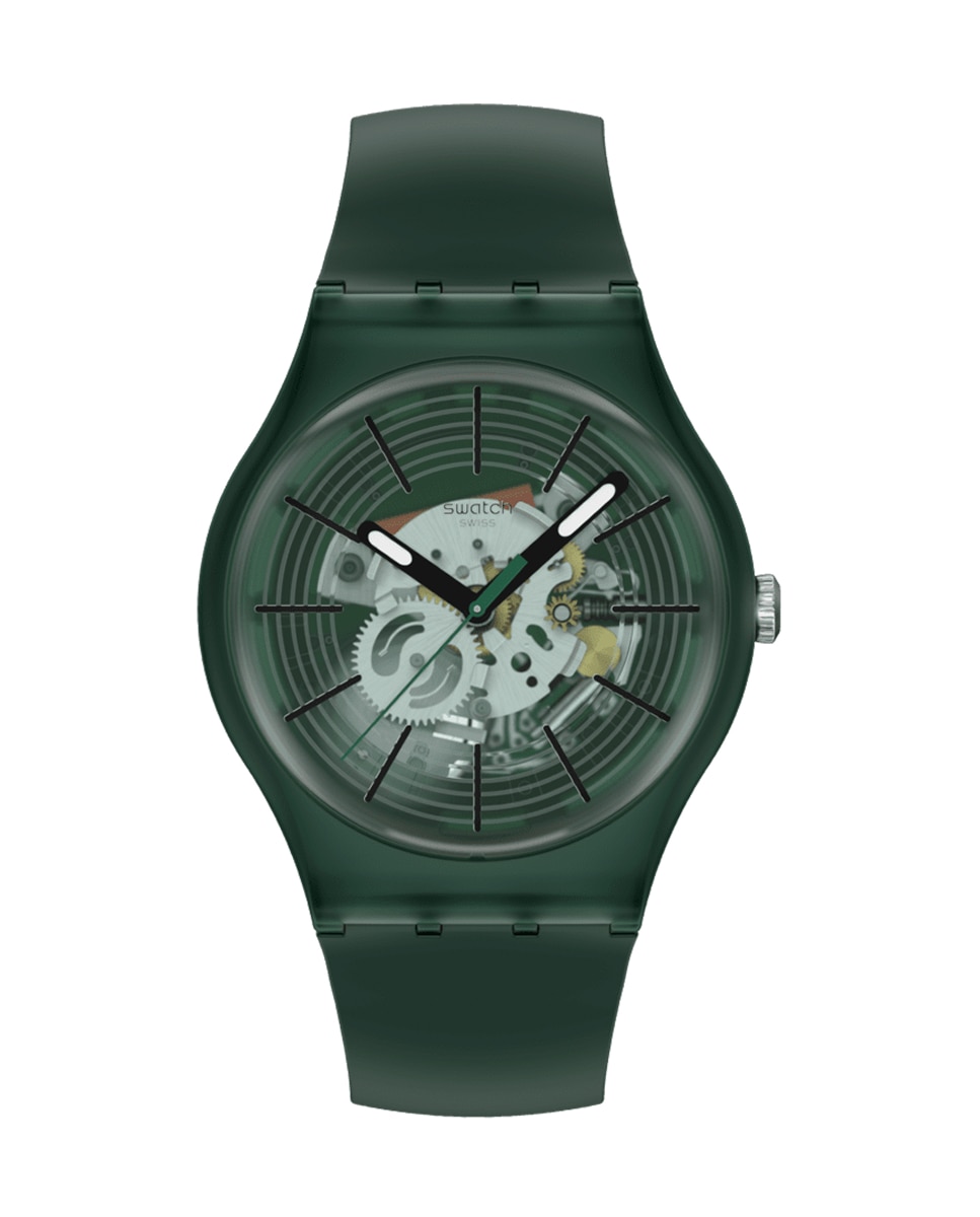 Reloj swatch unisex revealed in the forest con correa de silicona - Verde Verde-2