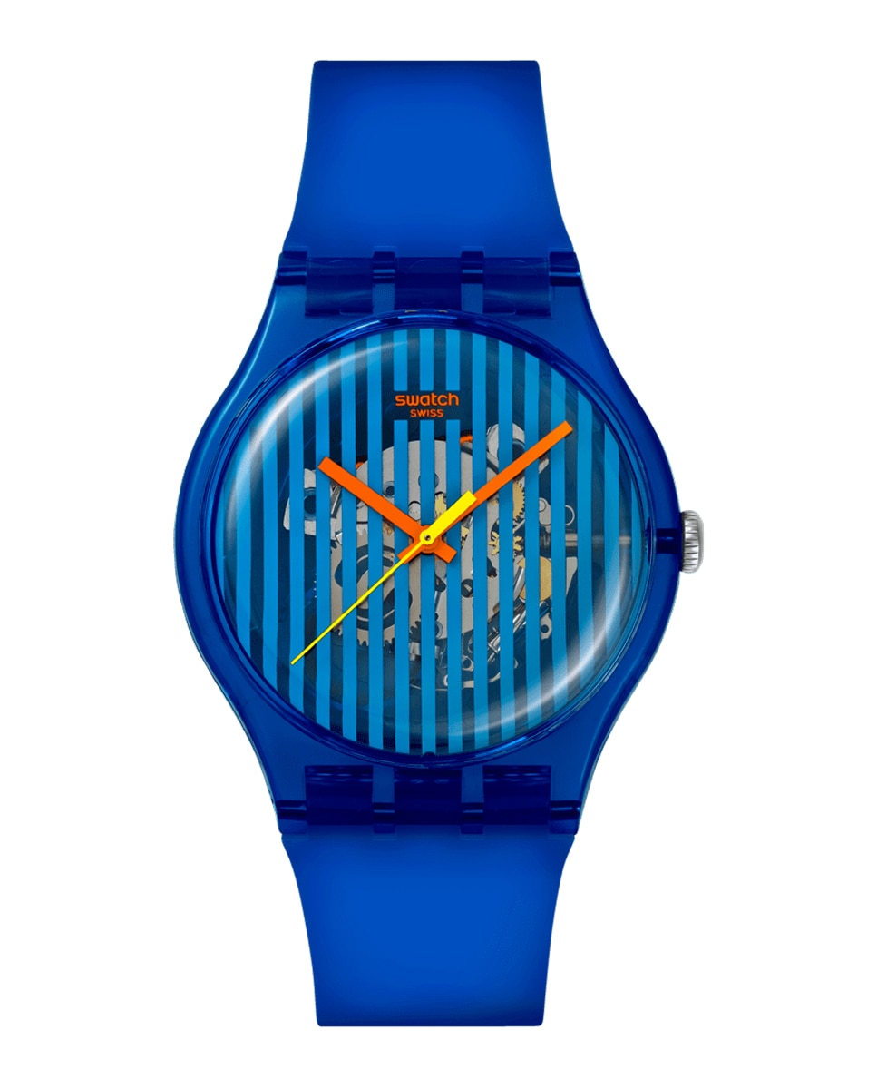 Imagen 0 de Reloj swatch brilliantly blue con correa de silicona Azul