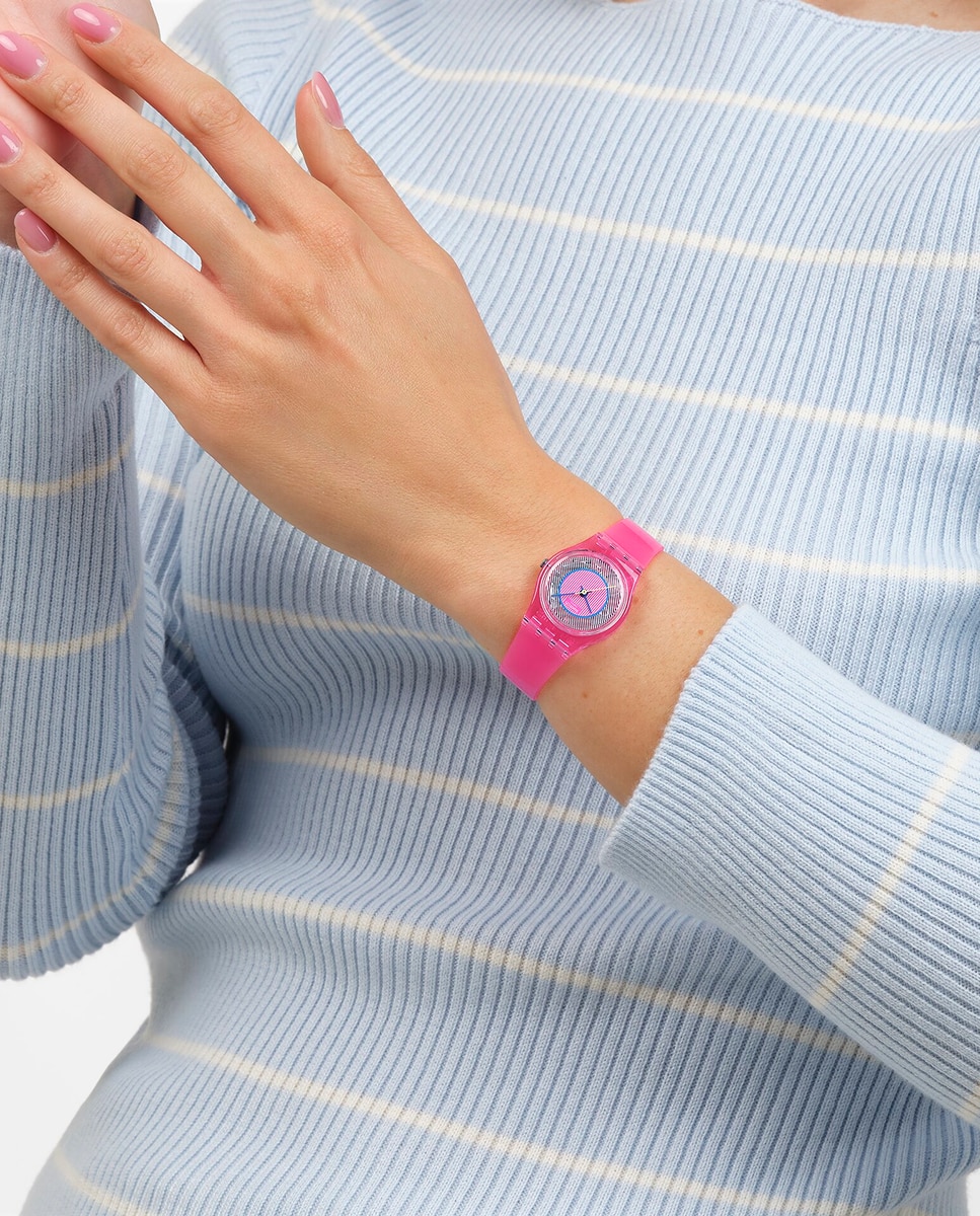 Reloj swatch prismatically pink con correa de silicona - Rosa Rosa-3