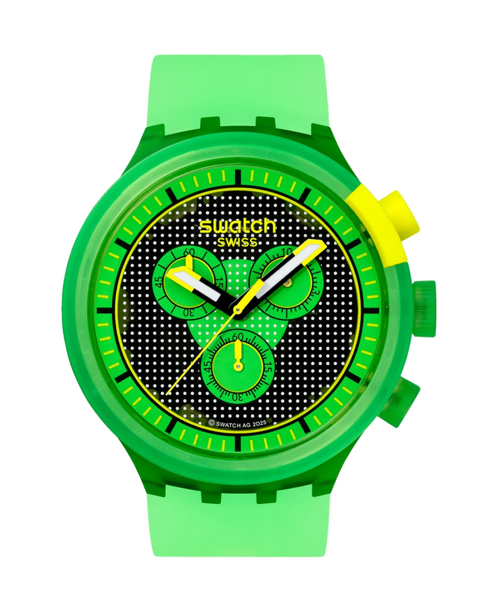 Reloj swatch glowingly green con correa de silicona - Amarillo Amarillo-1