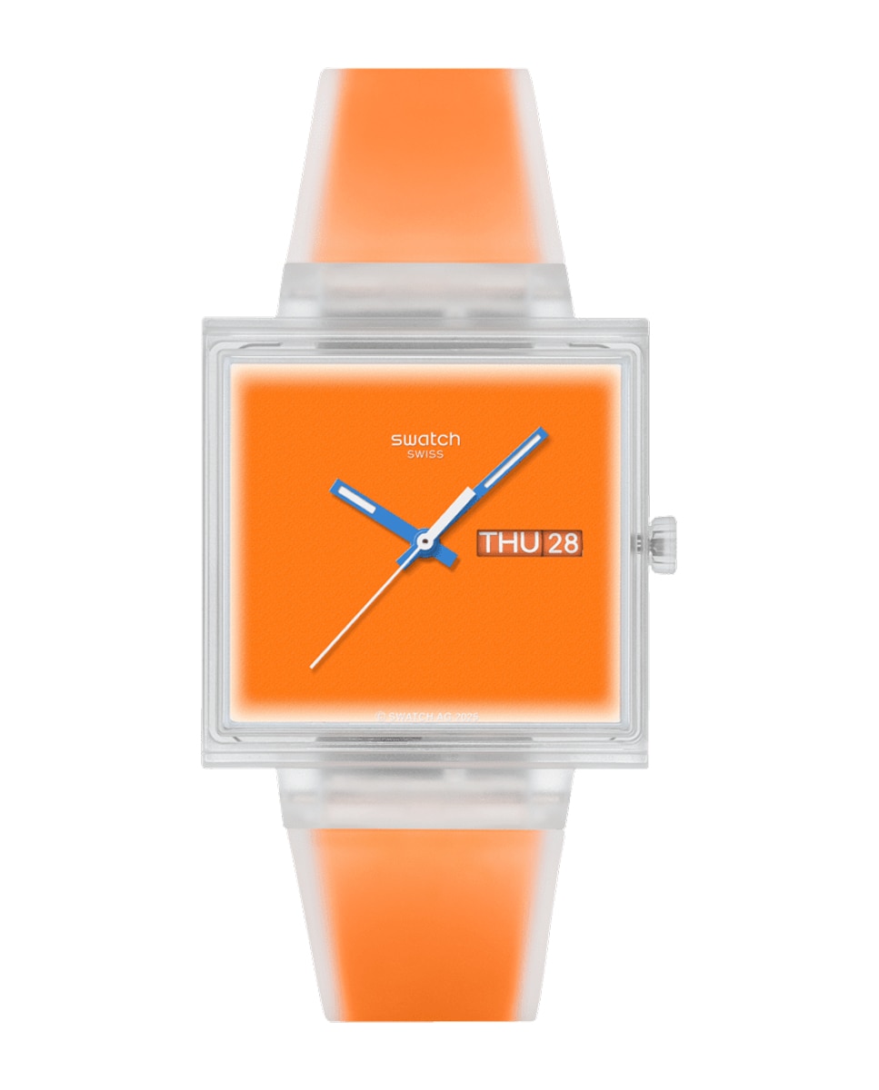 Imagen 0 de Reloj swatch what if…see thru orange? con correa de silicona. Naranja