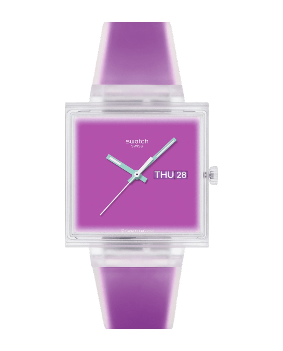 Reloj swatch what if…see thru magenta? con correa de silicona. - Rosa Rosa-1