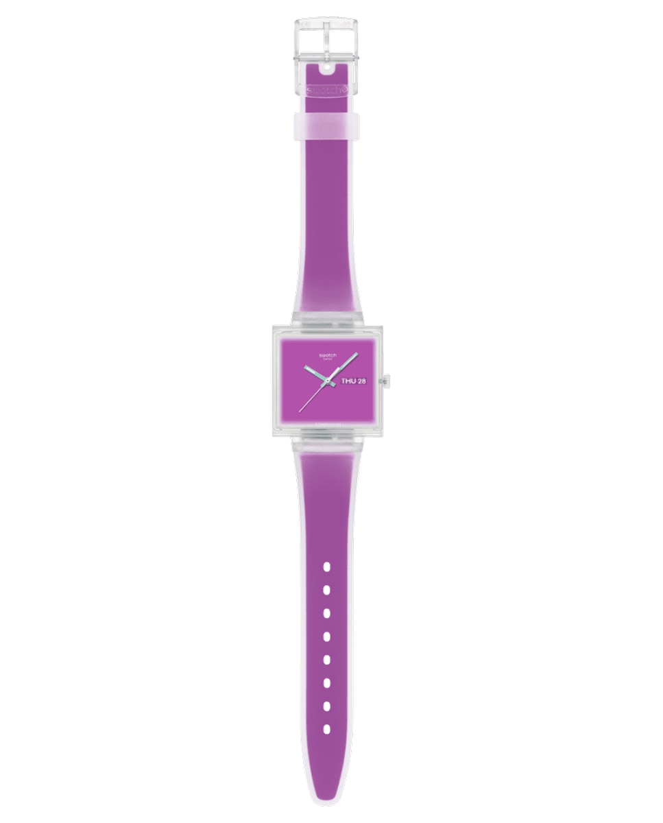 Reloj swatch what if…see thru magenta? con correa de silicona. - Rosa Rosa-2