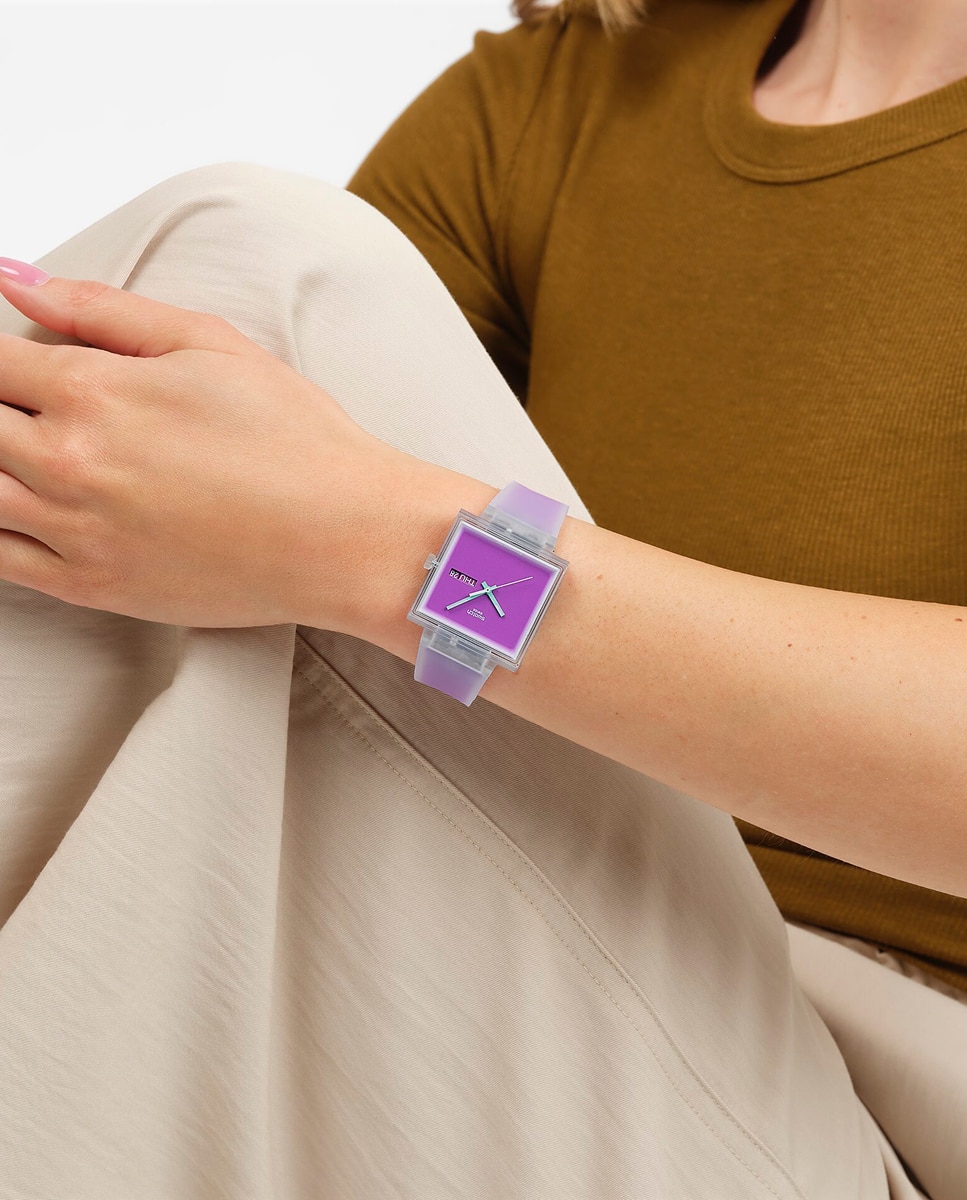 Reloj swatch what if…see thru magenta? con correa de silicona. - Rosa Rosa-3