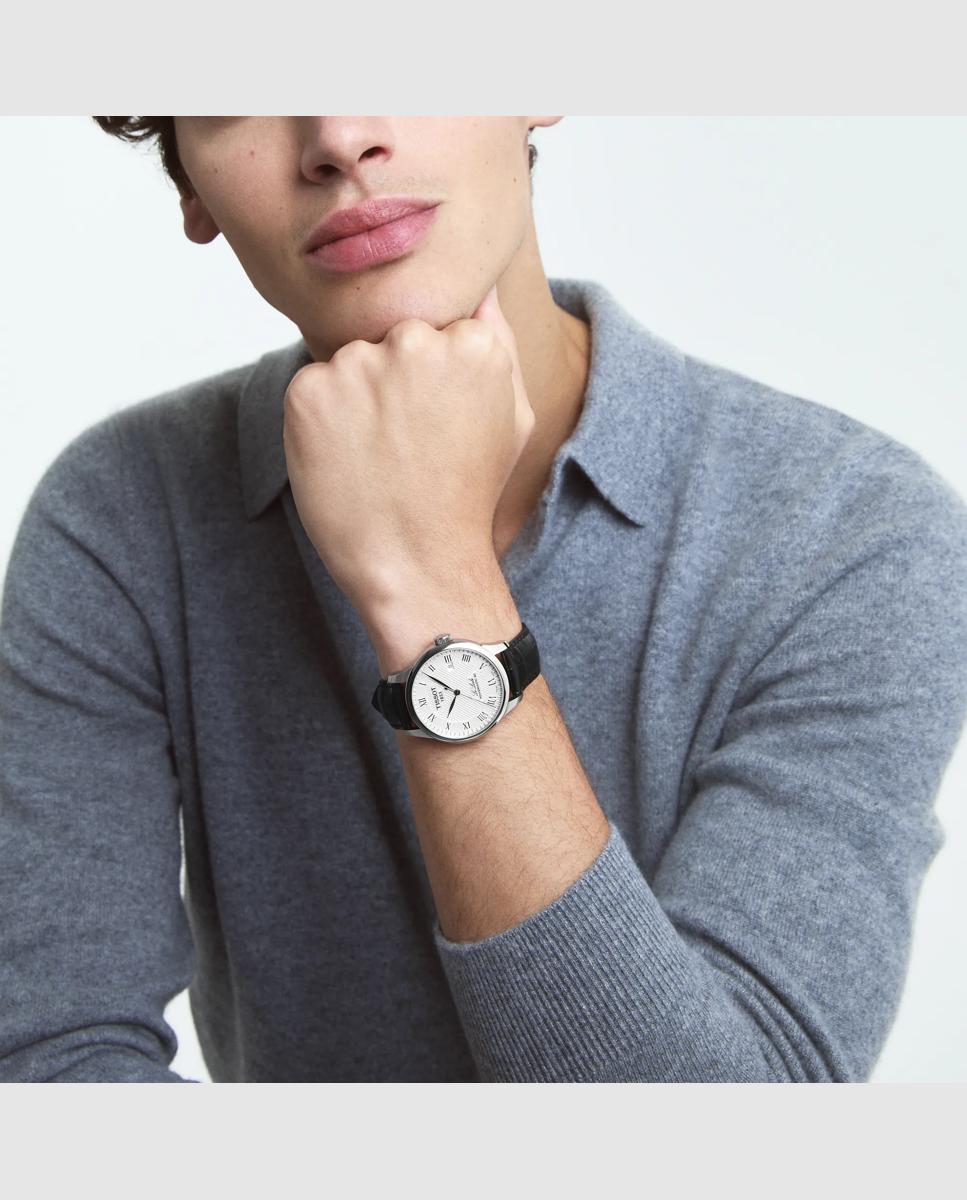 Reloj de hombre tissot le locle automático de piel y esfera plata - Negro Negro-2