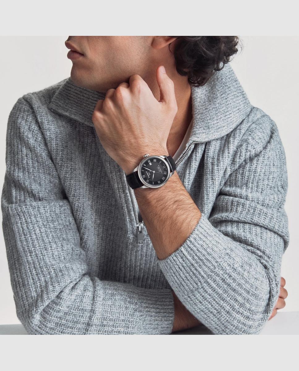 Reloj de hombre tissot le locle automático de piel y esfera negra - Negro Negro-2
