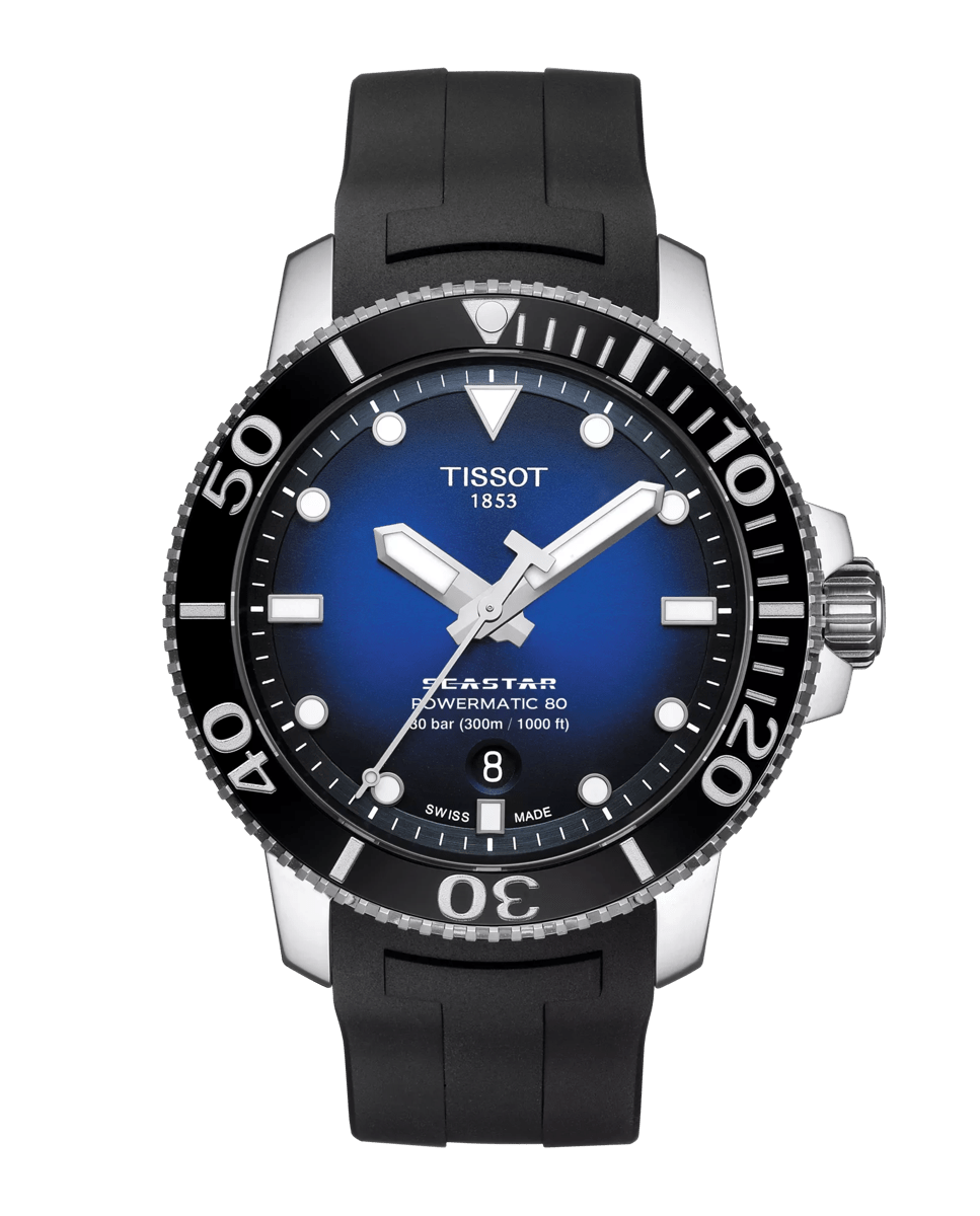 Reloj de hombre colección Seastar automático de caucho color negro Negro-1
