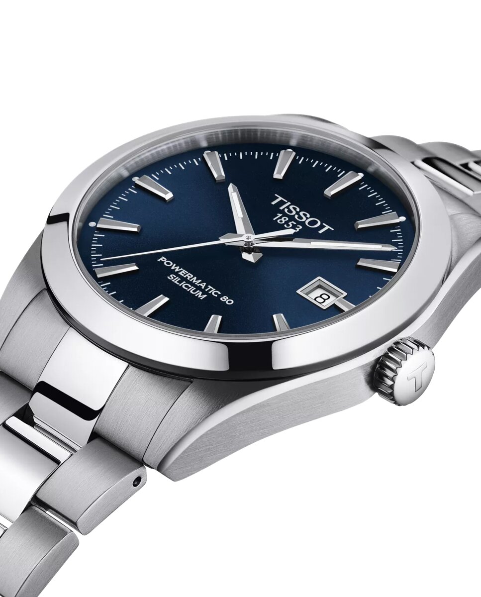 Reloj de hombre tissot gentleman automático de acero y esfera azul - Plata Plata-3