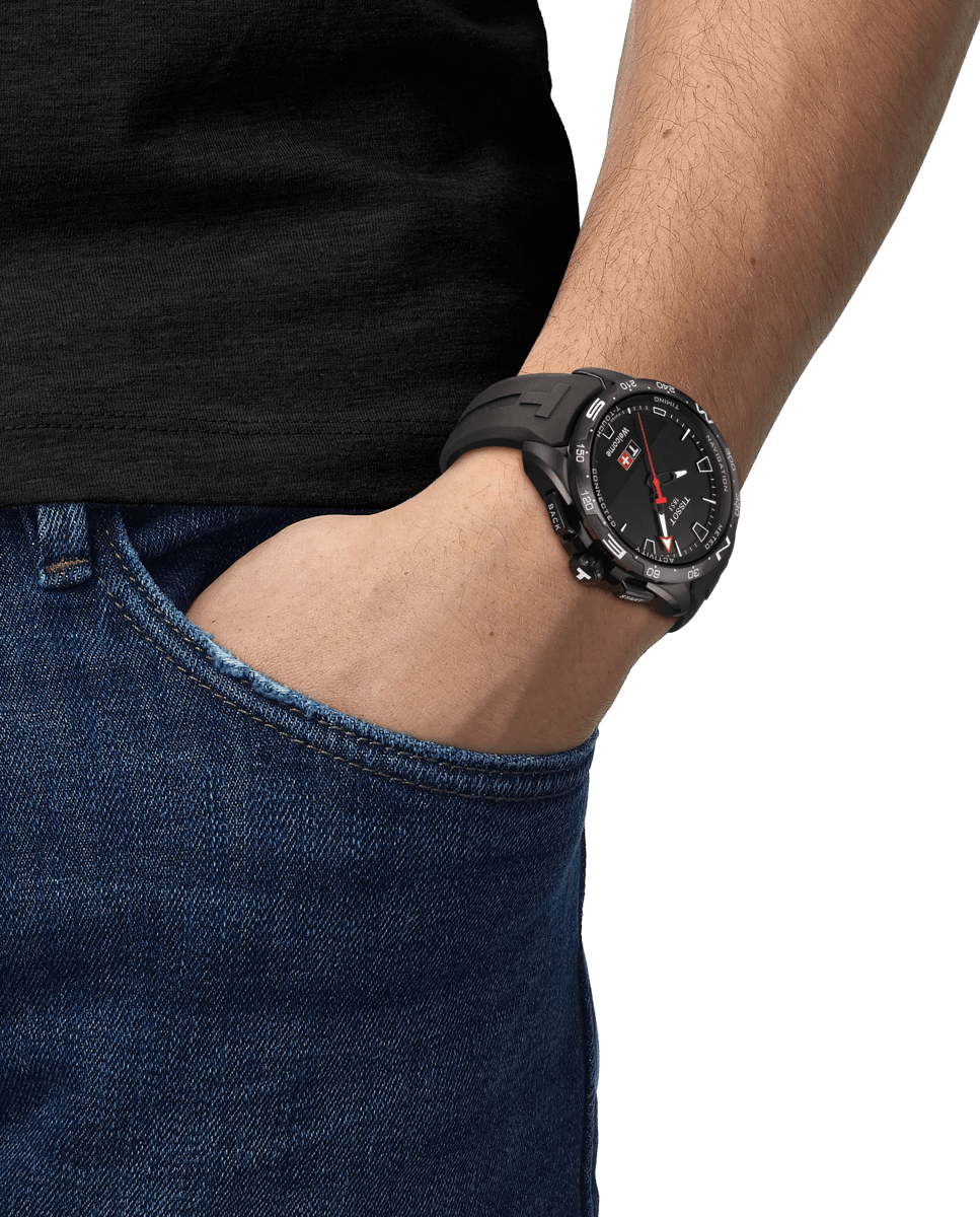 Reloj de hombre colección T-Touch Connect Solar de caucho color negro Negro-3