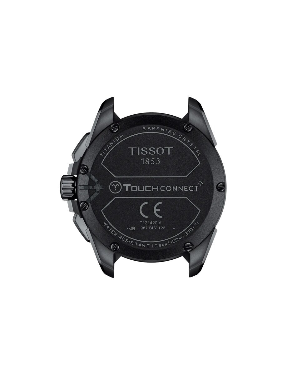 Reloj de hombre tissot t-touch connect solar de caucho y esfera naranja - Negro Negro-2