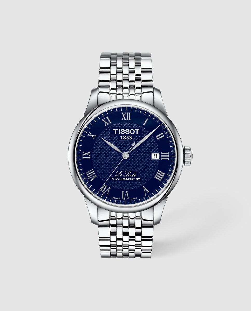 Imagen 0 de Reloj de hombre tissot le locle automático de acero y esfera azul Plata
