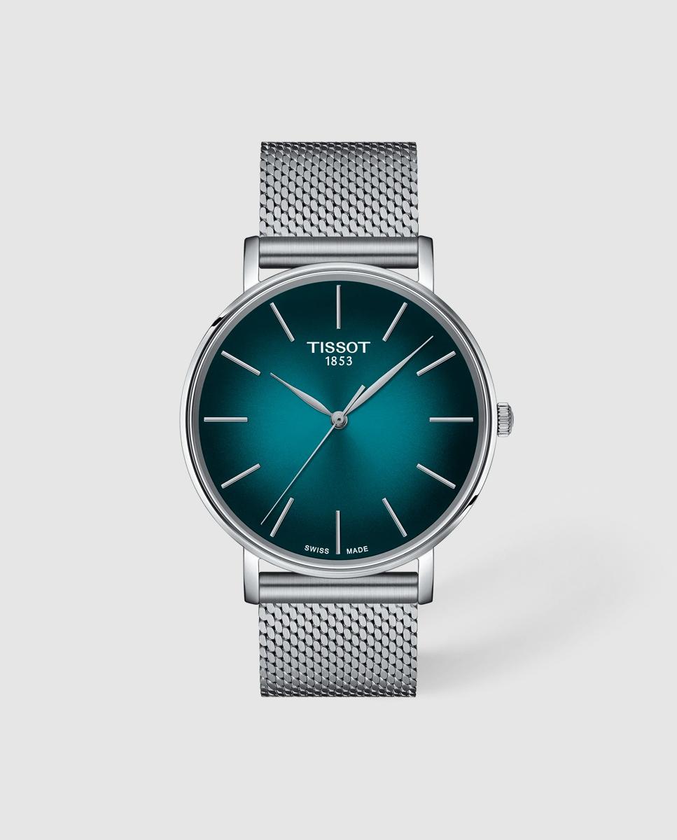 Reloj de hombre tissot everytime de acero y esfera verde