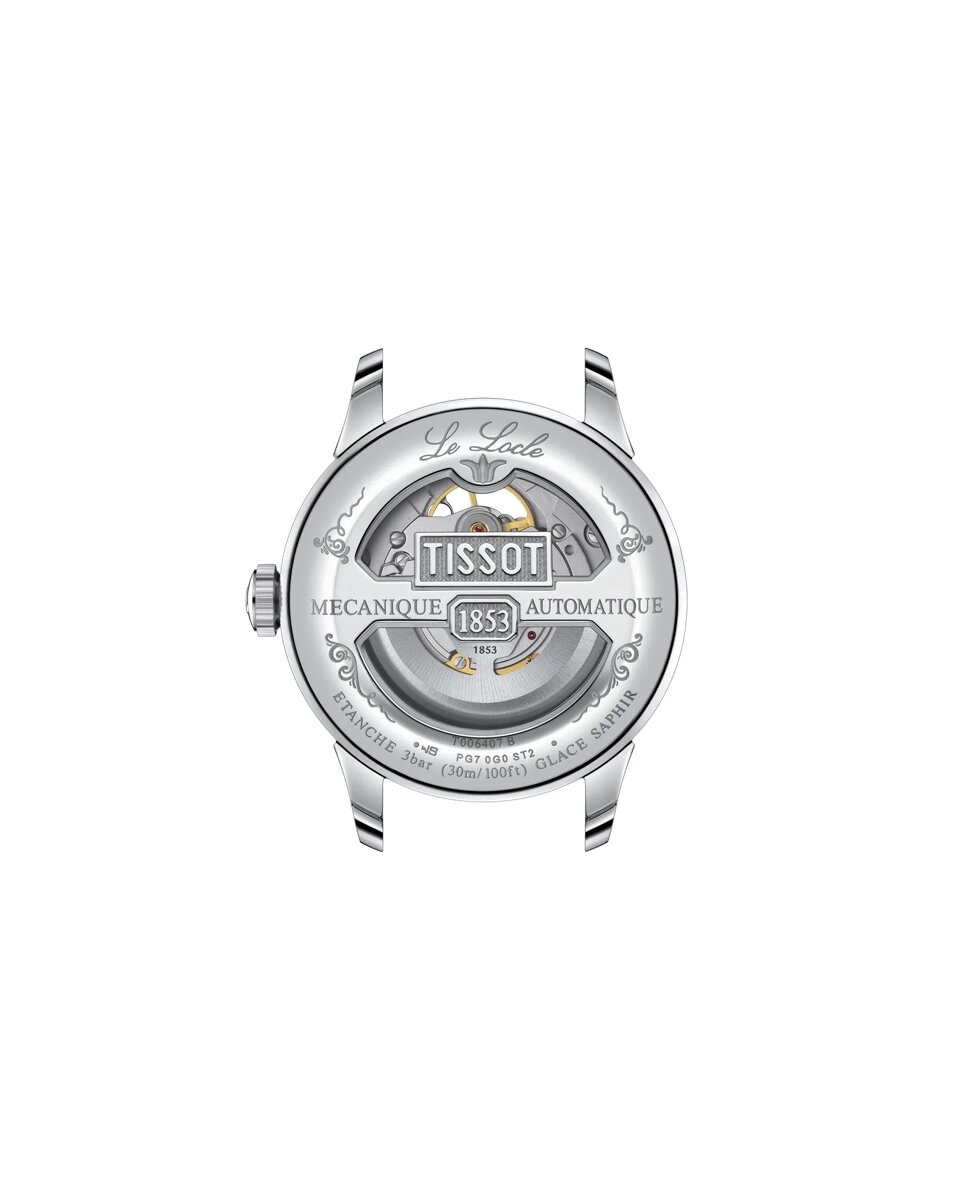 Reloj de hombre tissot le locle open heart automático de piel - Marrón Marrón-2