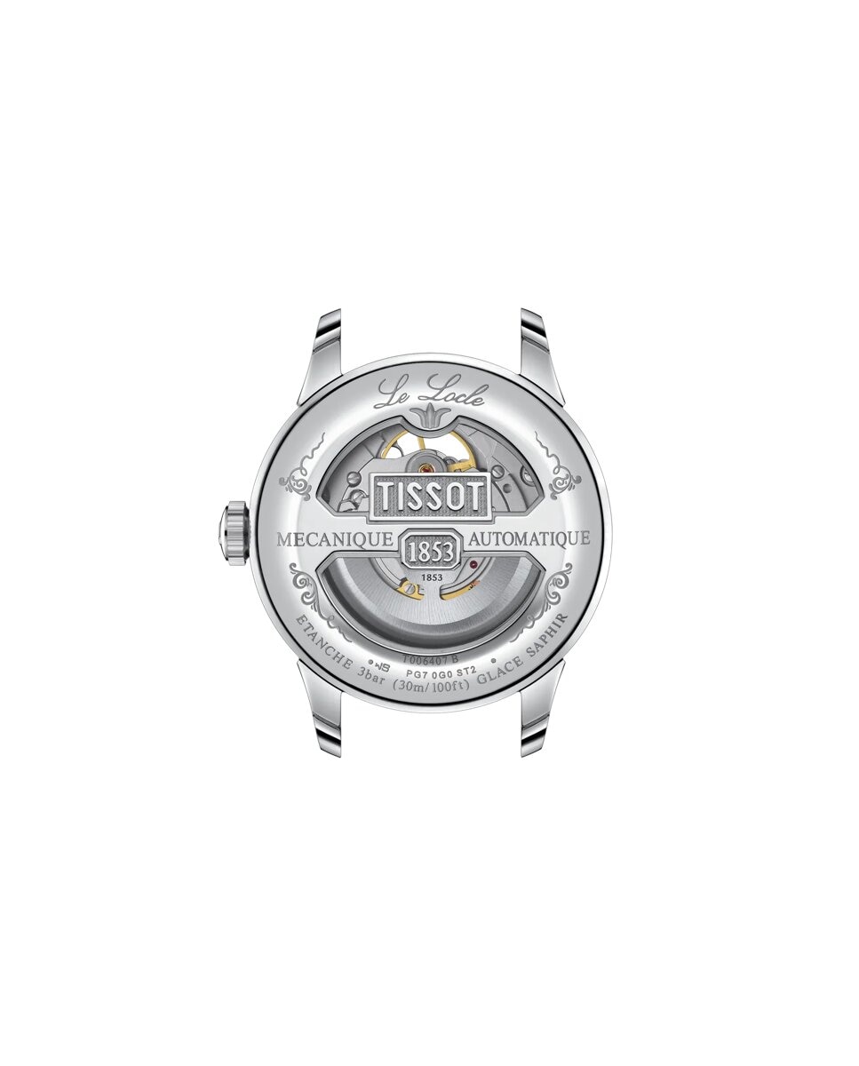 Reloj de hombre tissot le locle open heart automático de acero y esfera plata - Plateado Plateado-2
