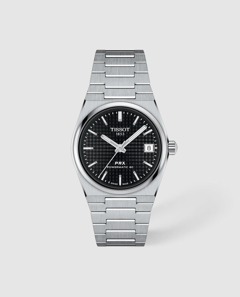 Reloj de mujer tissot prx automático de acero y esfera negra - Plata Plata-1
