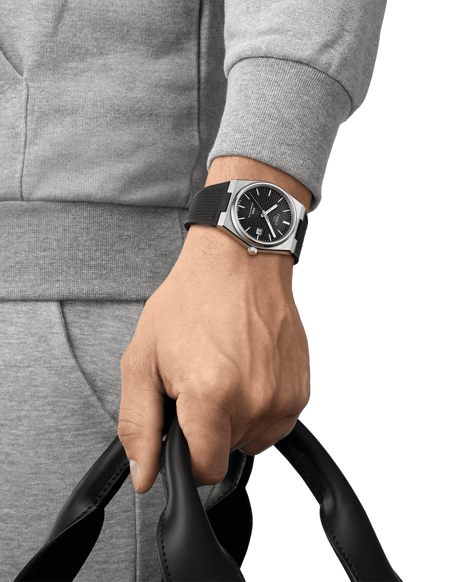 Reloj de hombre colección PRX de silicona correa color negro Negro-3