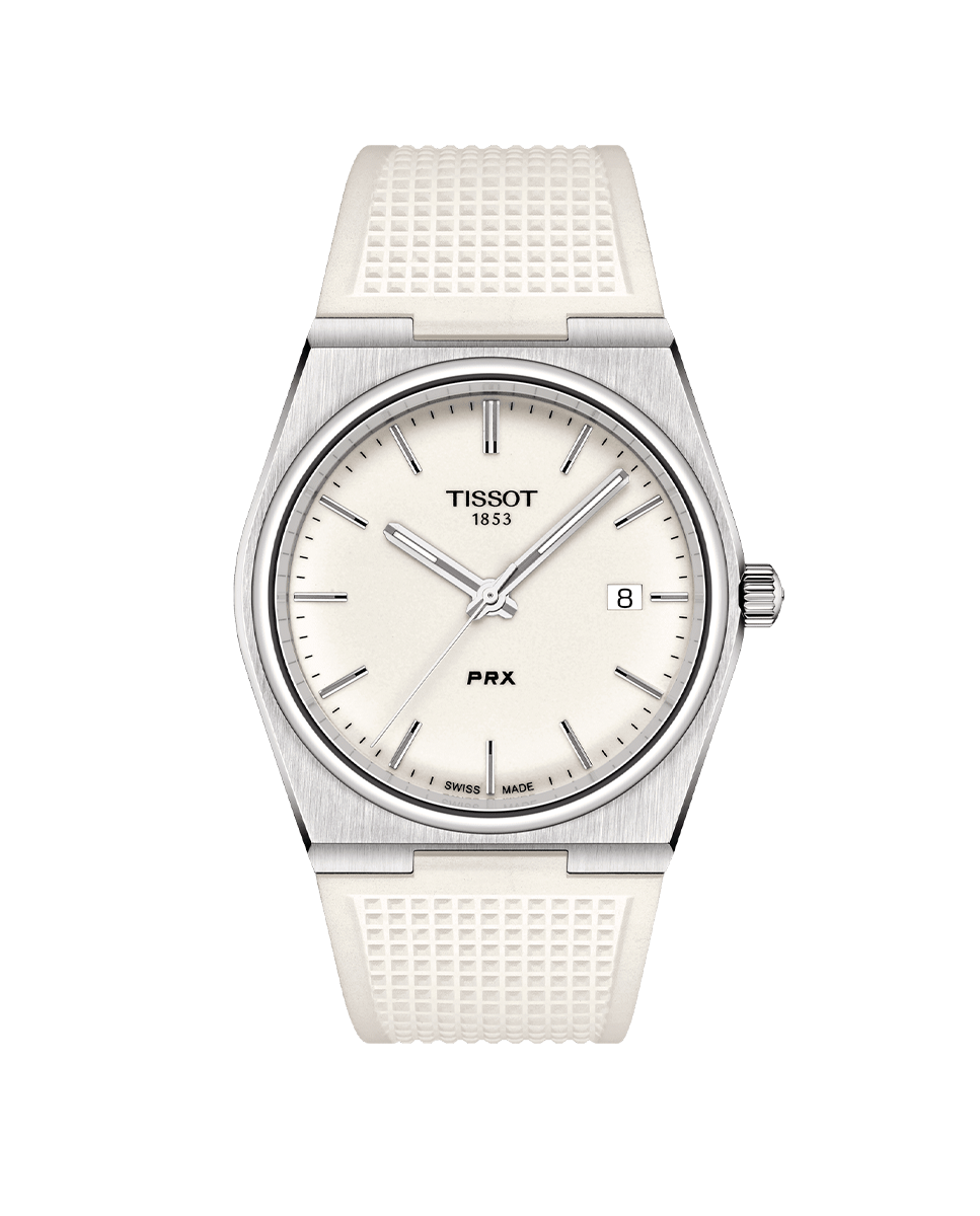 Reloj de hombre colección PRX de silicona correa color blanco