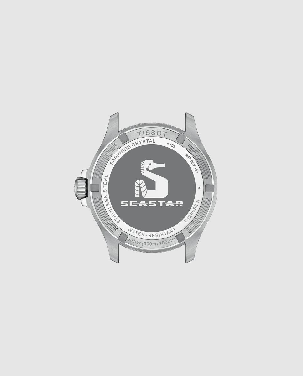 Reloj de hombre tissot seastar cuarzo gmt de caucho y esfera negra - Negro Negro-2