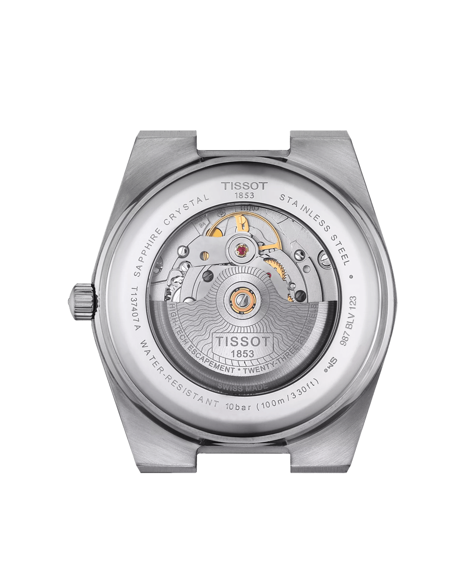 Reloj de hombre PRX automático de acero esfera color degradado negro camaleónico Plata-2