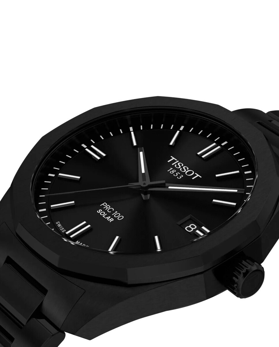 Reloj de hombre tissot prc100 solar de acero y esfera negra - Negro Negro-3