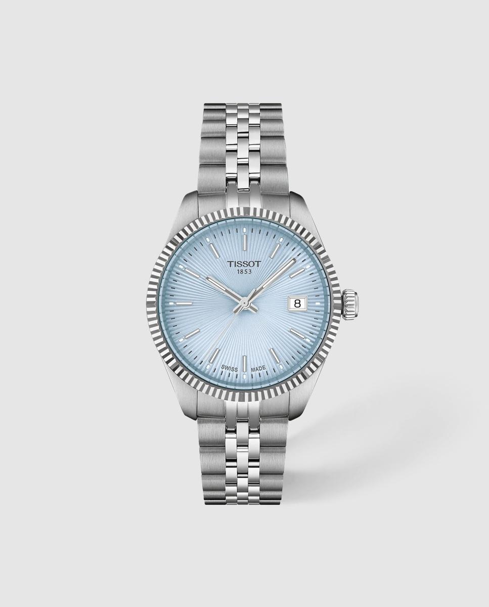 Imagen 0 de Reloj de mujer tissot ballade cuarzo de acero  y esfera azul Plata
